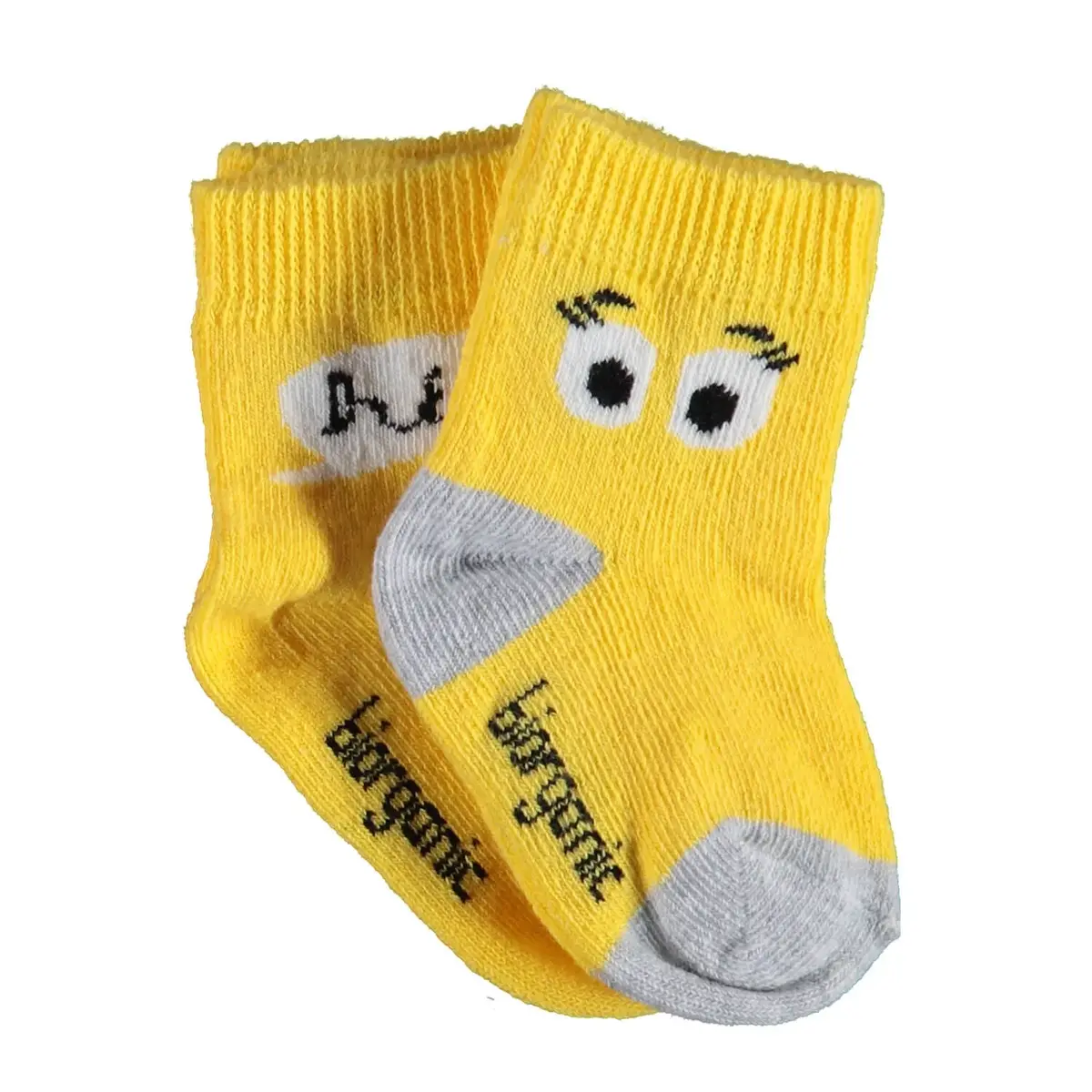 Bibaby Organik Çorap Soket 2li Hi Gri - Sarı Bibaby Organik Çorap Soket 2li Hi Gri - Sarı