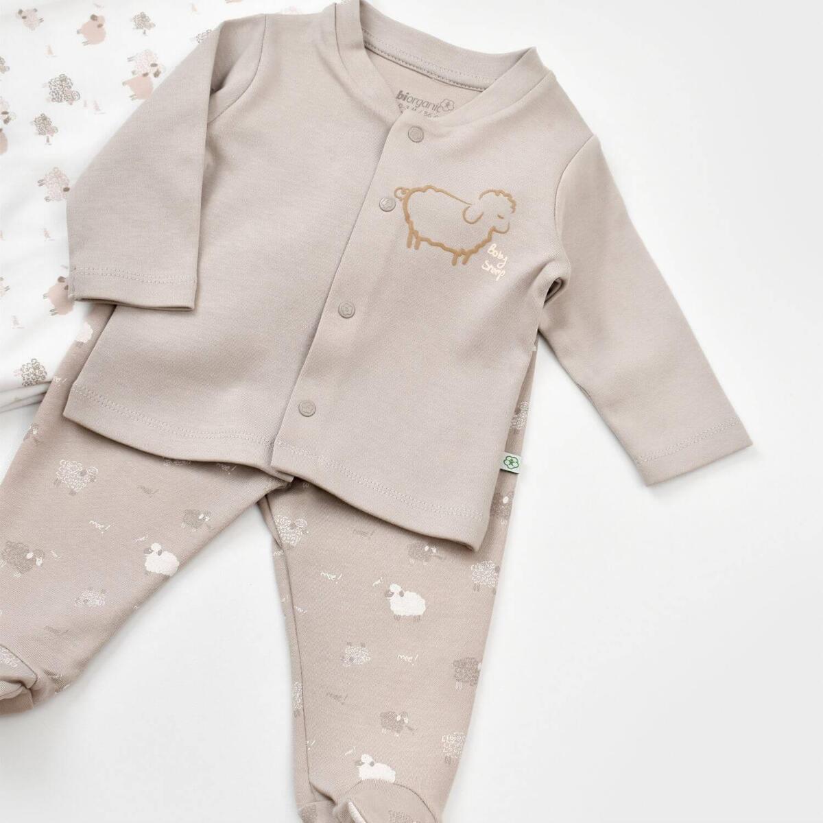 Bibaby Organik Zıbın Takımı Battaniyeli Tüllü Curly Sheep Bej