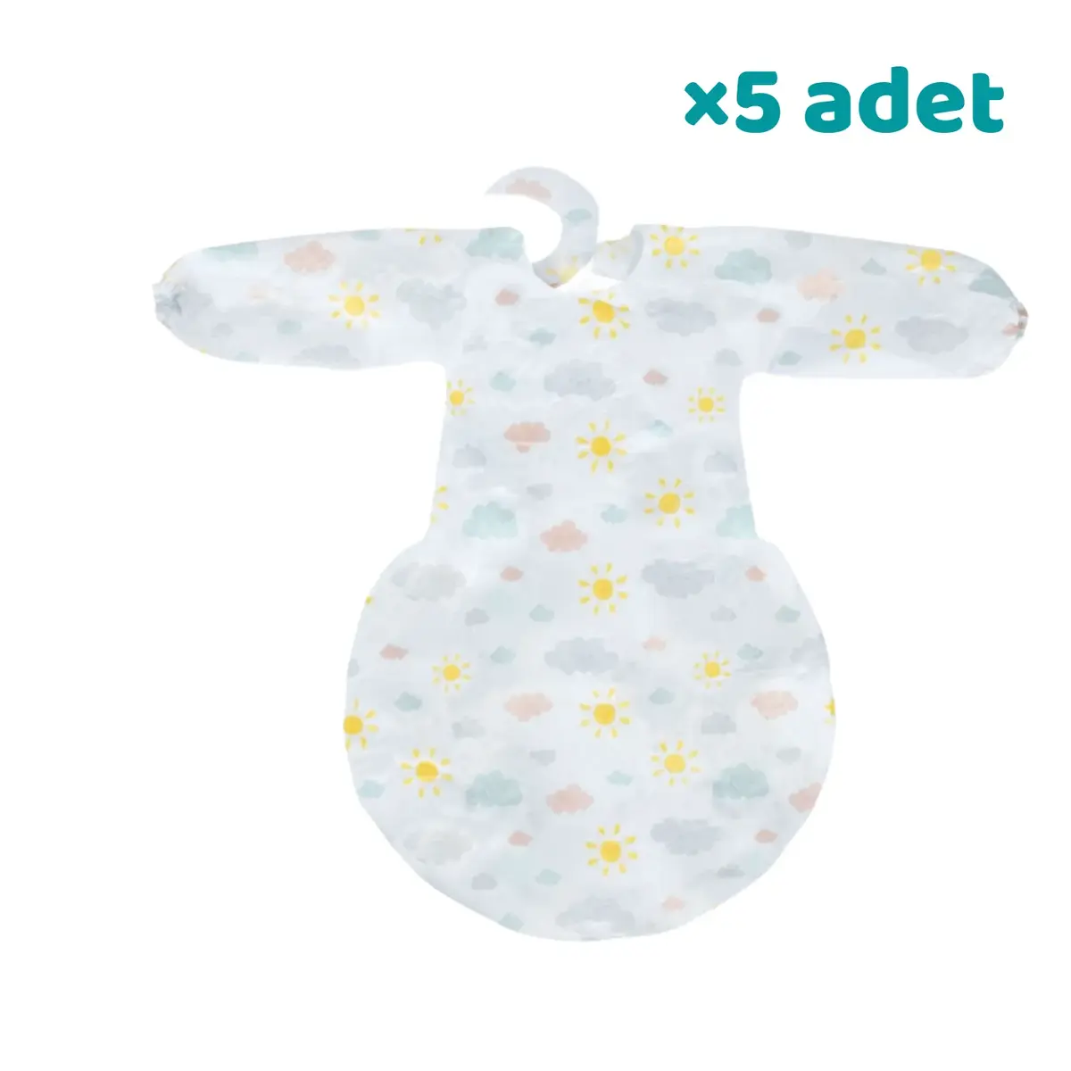 Sevi Bebe Kollu Mama Sandalyesi Önlüğü 5li