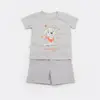 Bibaby 2Li Takım Şortlu Bow Dog Beyaz