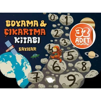 Boyama Çıkartma Kitabı-Sayılar-32 Çıkartma