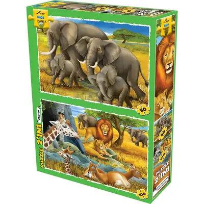 Laço Kids Safari Hayvanlar  Puzzle 2in1