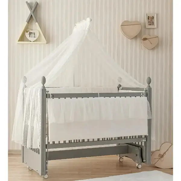 Meltem Kids Kral Beşik 60x120 cm Gri -  Gri