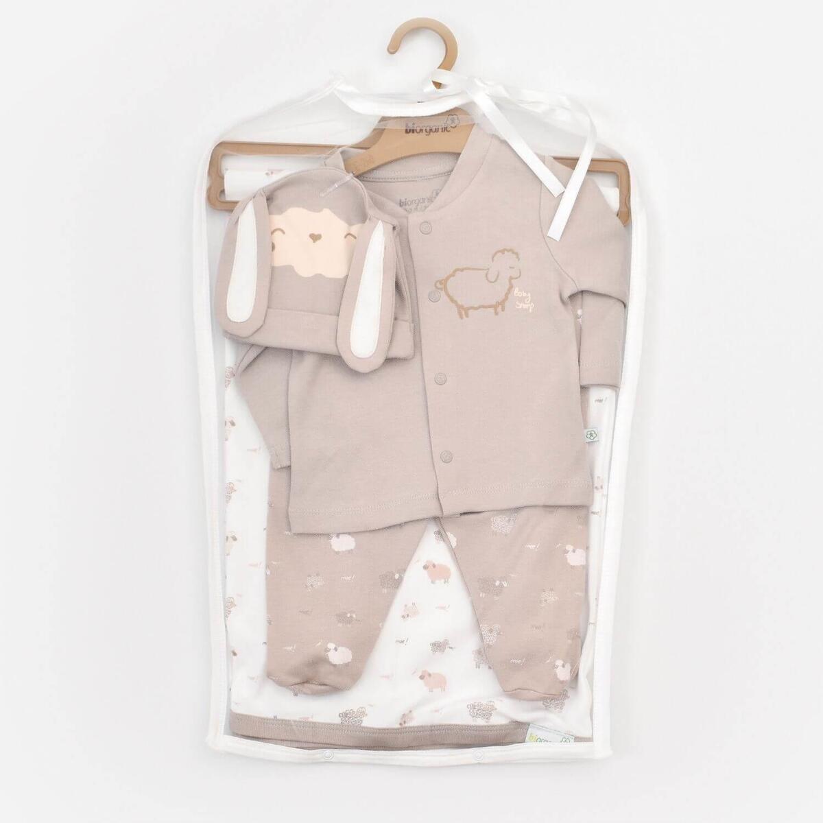 Bibaby Organik Zıbın Takımı Battaniyeli Tüllü Curly Sheep Bej