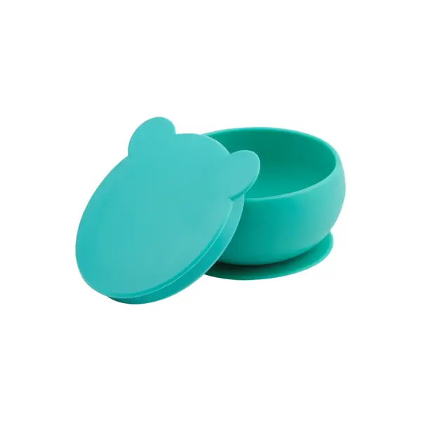 OiOi Vakum Tabanlı Silikon Kapaklı Kase6+ Ay Aqua Green