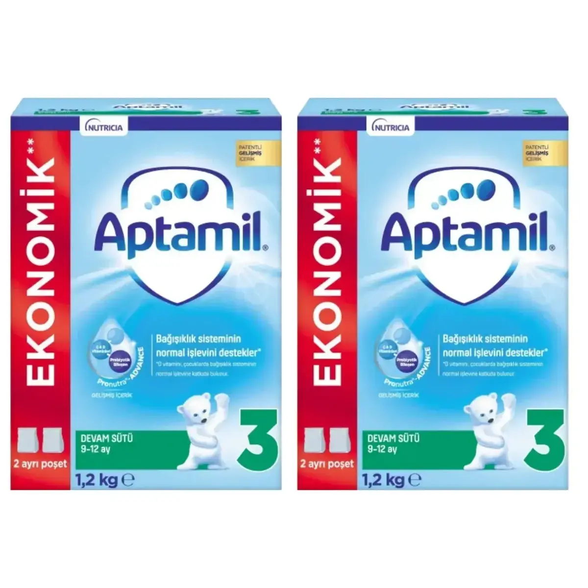 Aptamil 3 Devam Sütü 1200 Gr x2