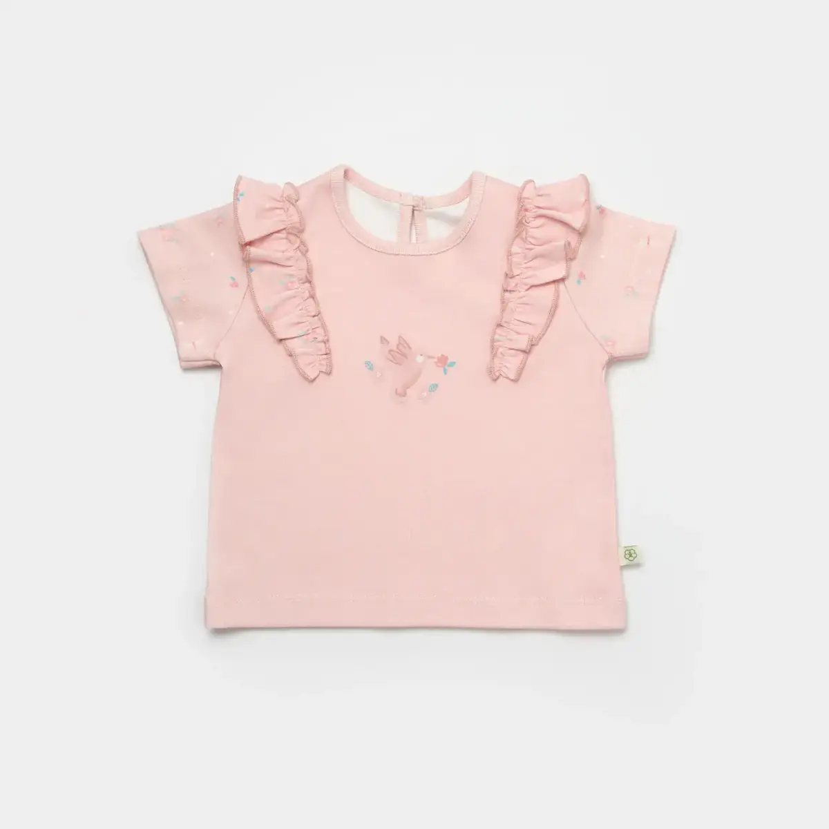 Bibaby Organik 2li Takım Şortlu Always Happy Gül Kurusu - Mint