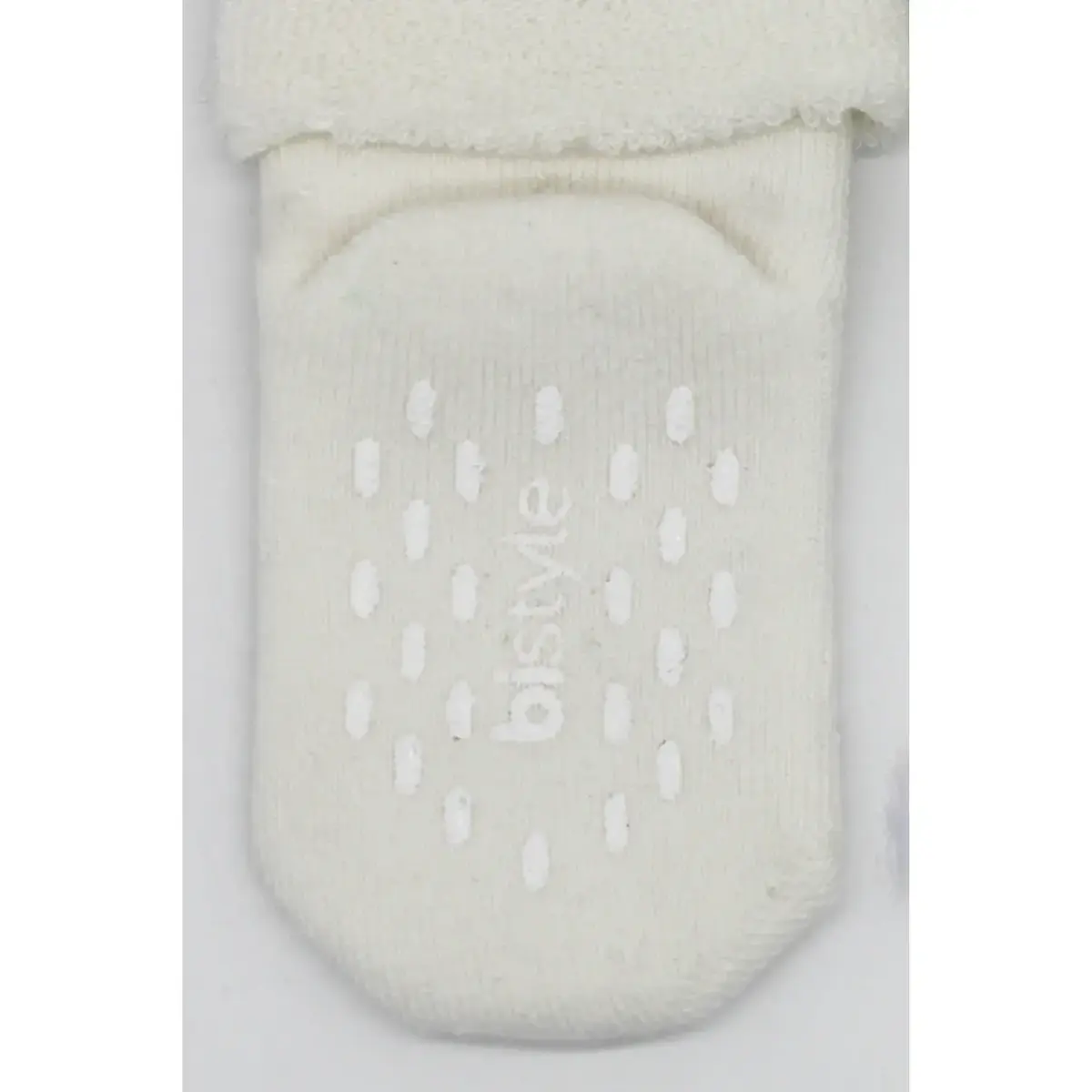 Bistyle Organik Çorap Soket Havlu 2li Kaymaz Çemberli Kıvrık Puanlı  İndigo - Ekru