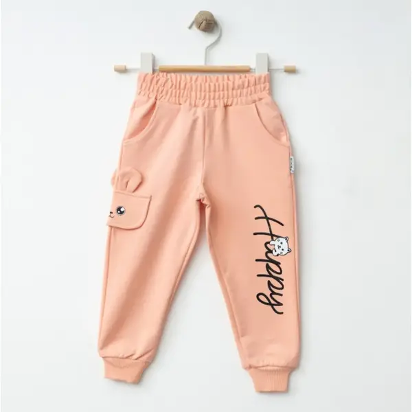 Winimo Eşofman Altı Happy Baskılı Pudra