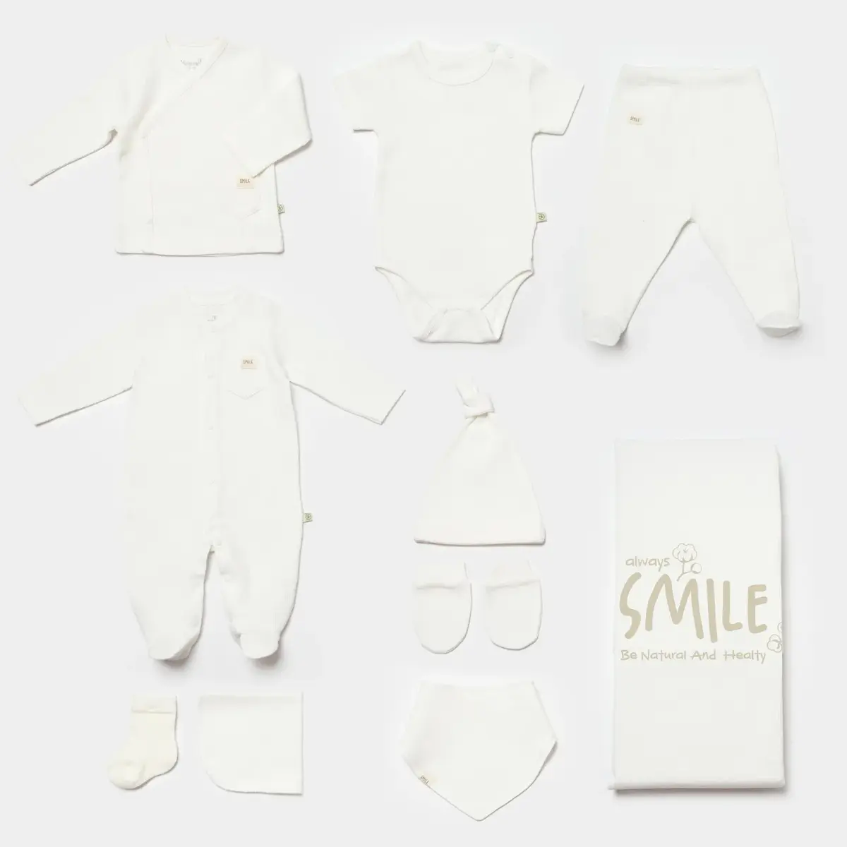 Bibaby Hastane Çıkışı 10lu Biorganik Waffle Smile Ekru Bibaby Hastane Çıkışı 10lu Biorganik Waffle Smile Ekru