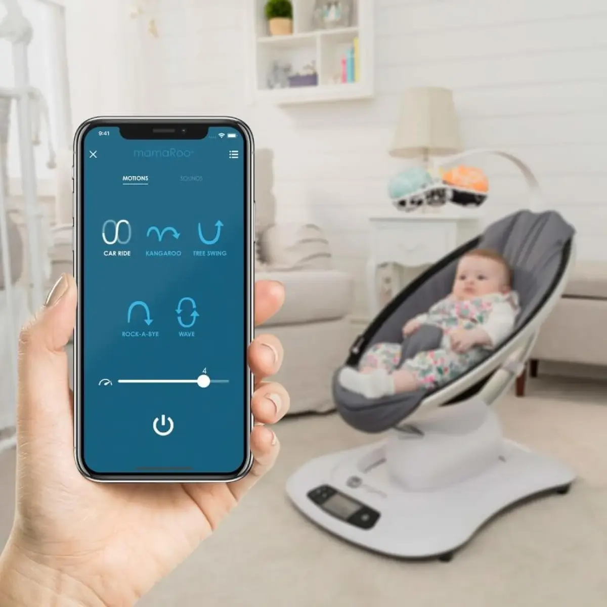 4moms Mamaroo 4.0 App Elektrikli Ana Kucağı Silver Plush