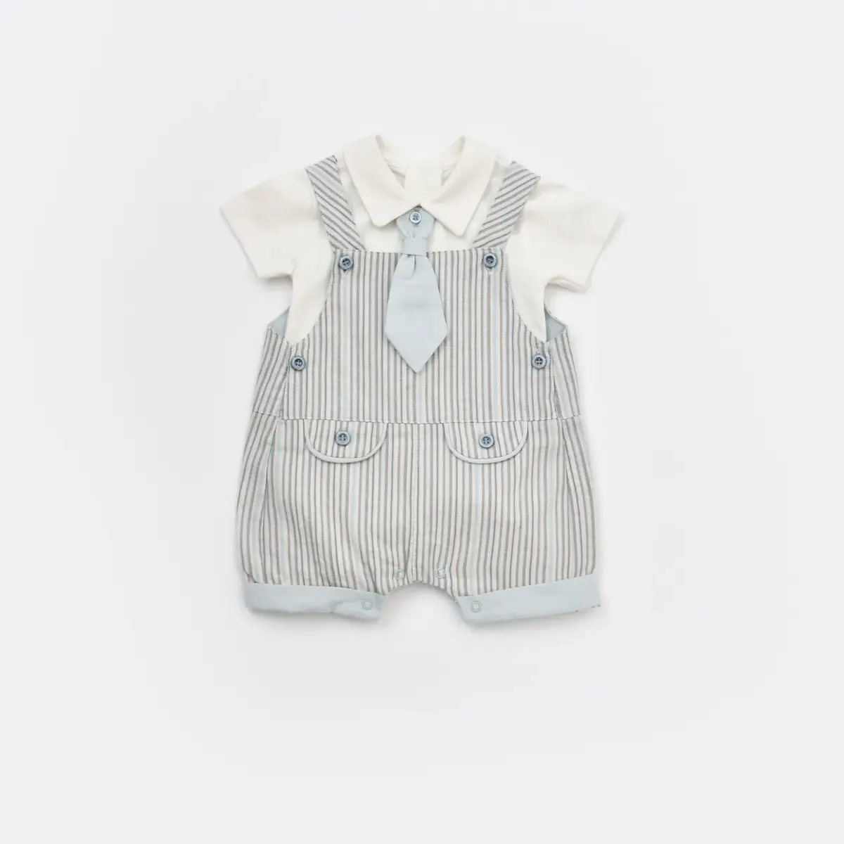 Bibaby 2li Takım Şapkalı Azur Mavi