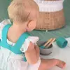 OiOi Silikon Mama Önlüğü 6+ Ay Bubble Beige