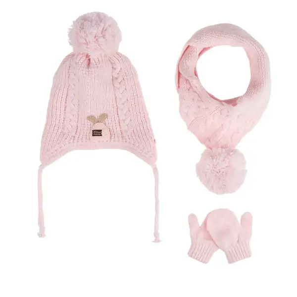 Kitti Eldiven Atkı Bere Takım 0-18 Ay Açık Pembe Asortili