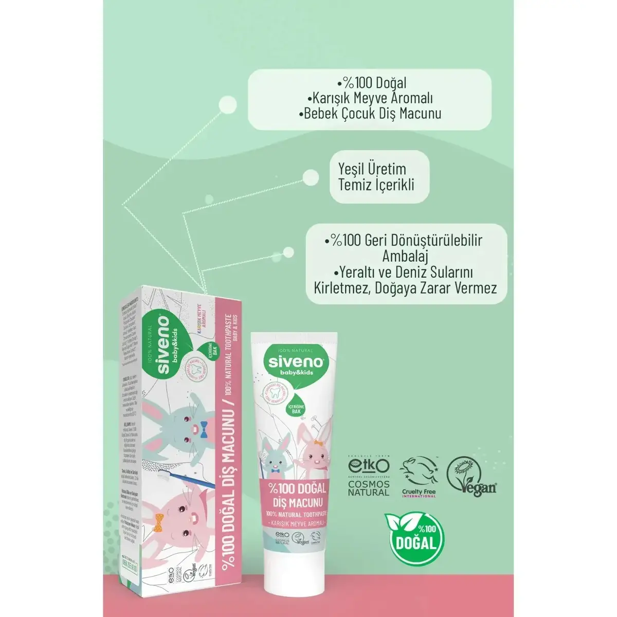 Siveno Doğal Diş Macunu Baby&Kids 50ml 