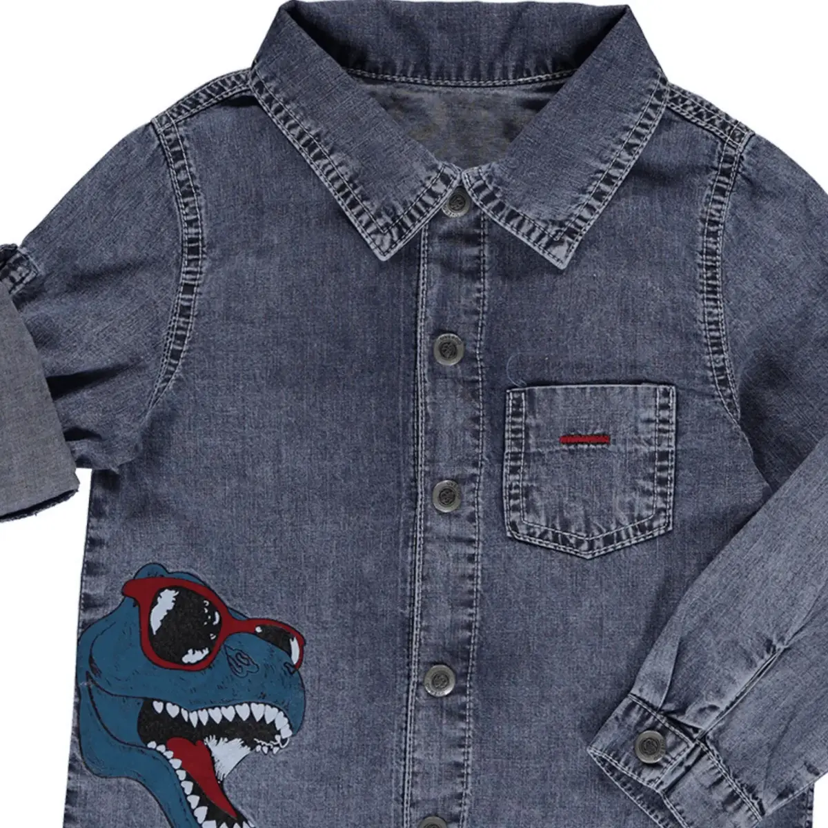 Overdo Gömlek Dinazor Baskılı Kot