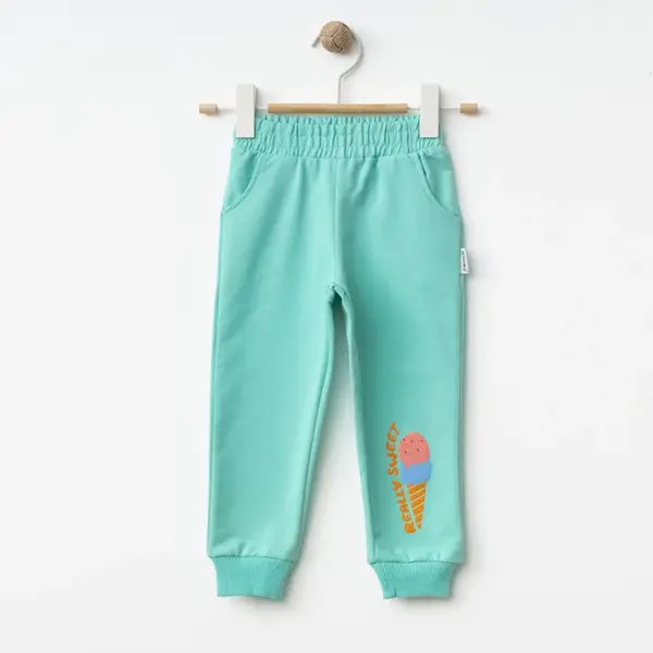 Winimo Çocuk Eşofman Altı Dondurma Baskılı Açık Yeşil