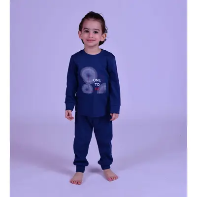 Bibaby Organik Pijama Takımı One Two Lacivert