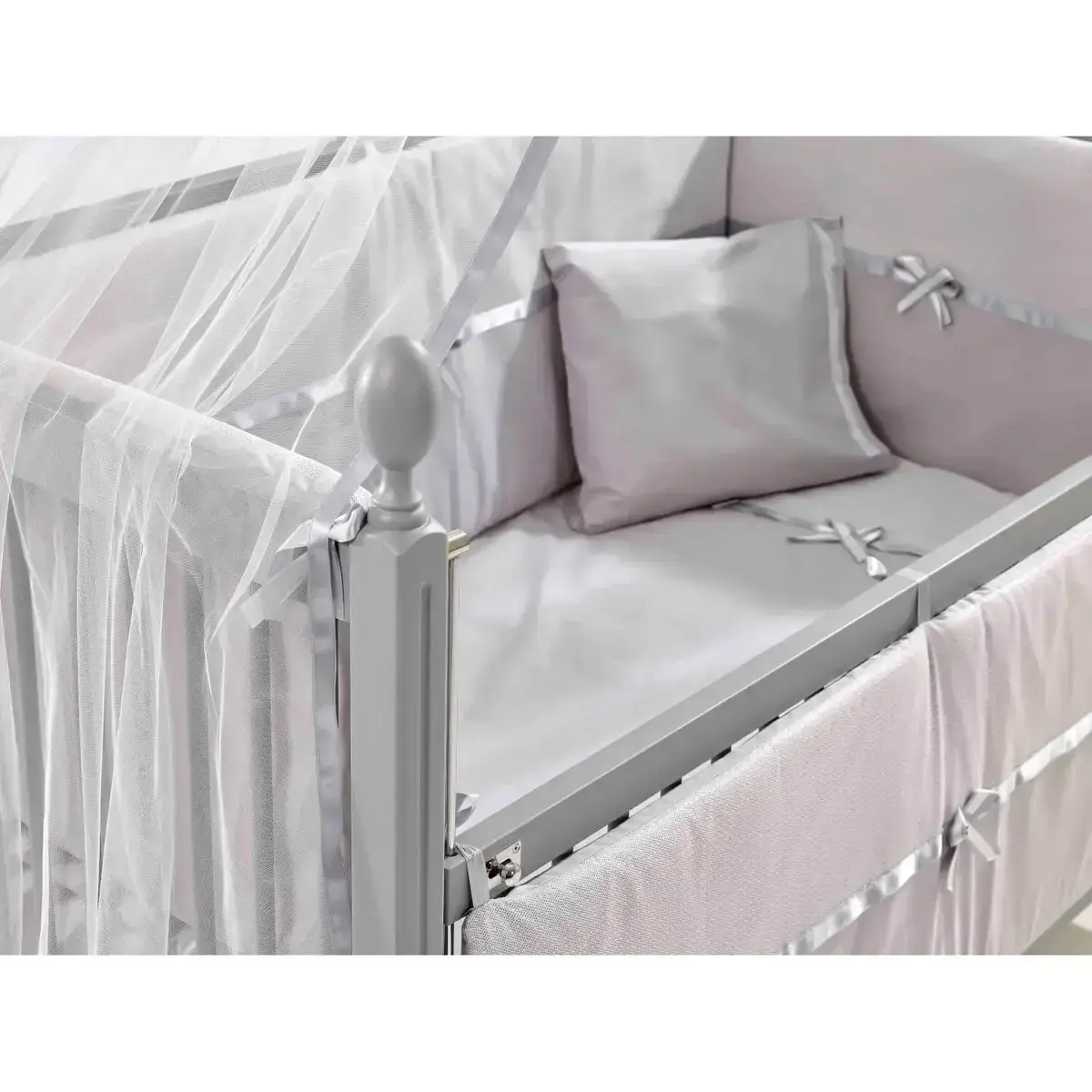 Meltem Kids Kral Beşik 60x120 cm Gri -  Gri