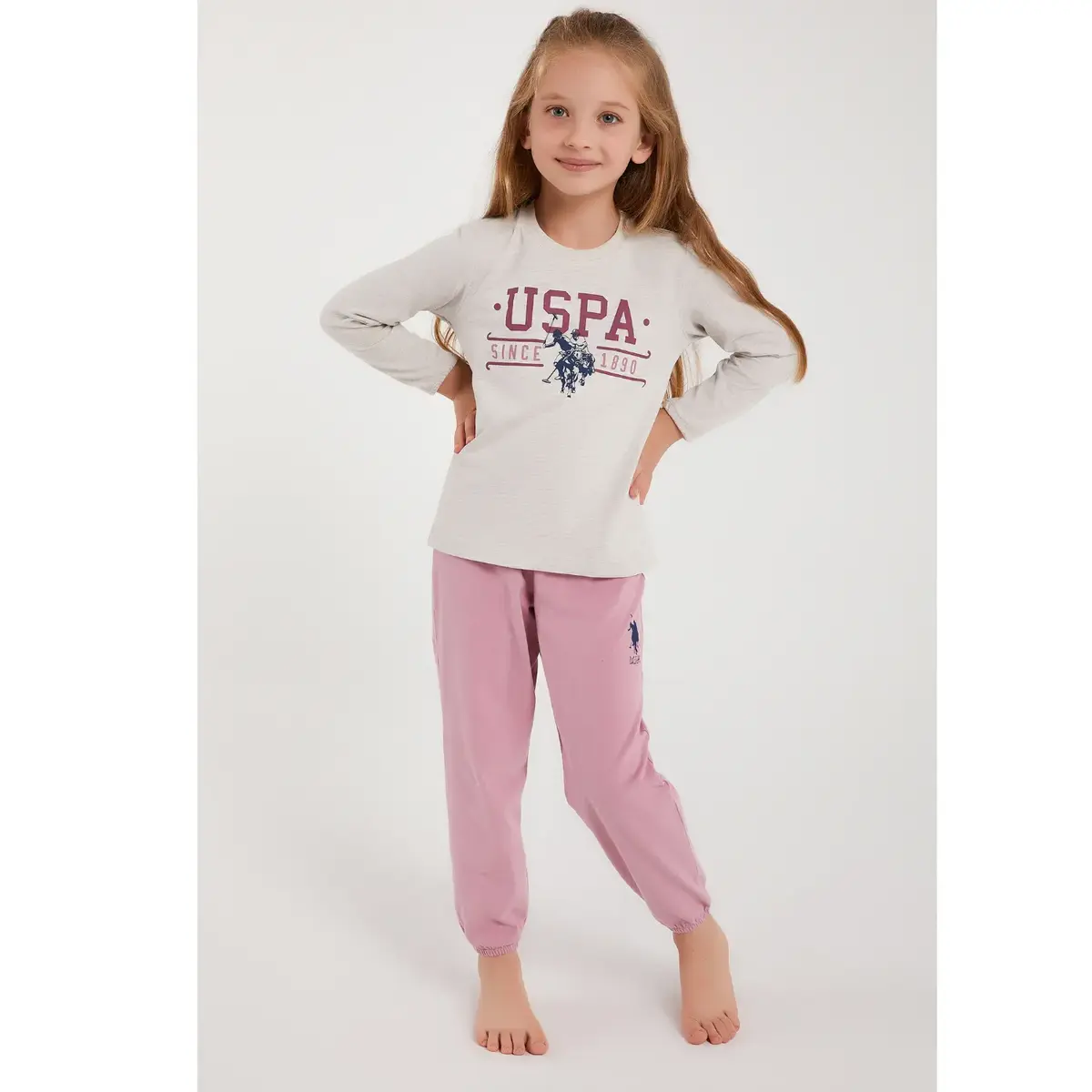 U.S. Polo Pijama Takımı Bej Melanj