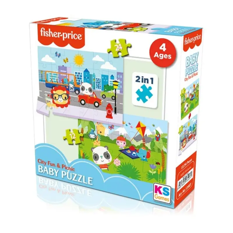 Fisher Price Baby Puzzle City Fun & Picnic 2in1 24 Parça