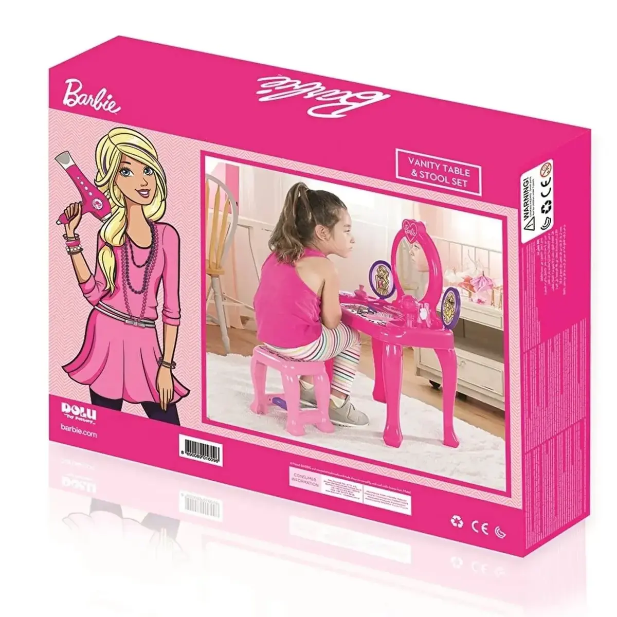 Dolu Barbie Ayaklı Makyaj Masa Sandalye Seti