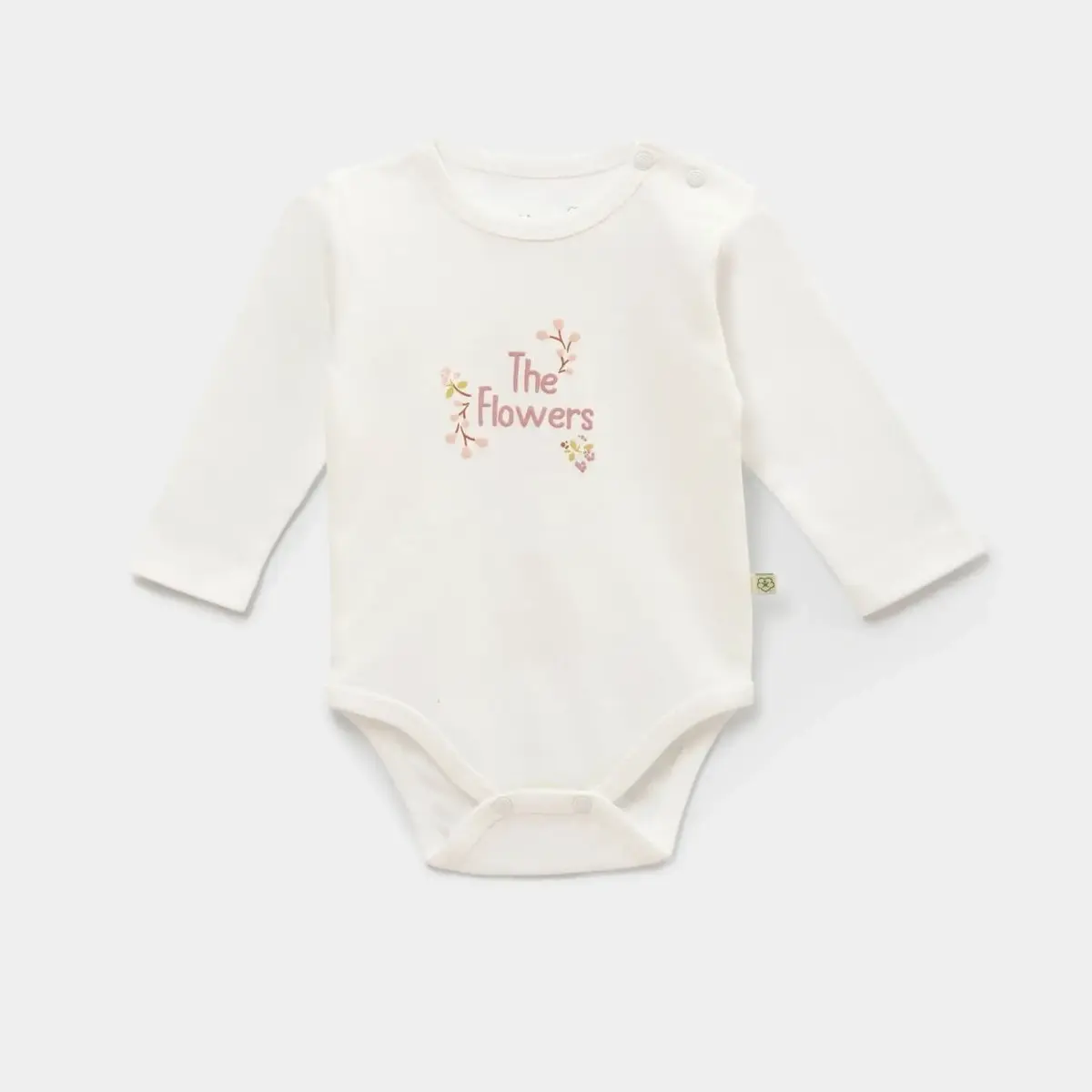 Bibaby Organik Body The Flowers Ekru - Pembe