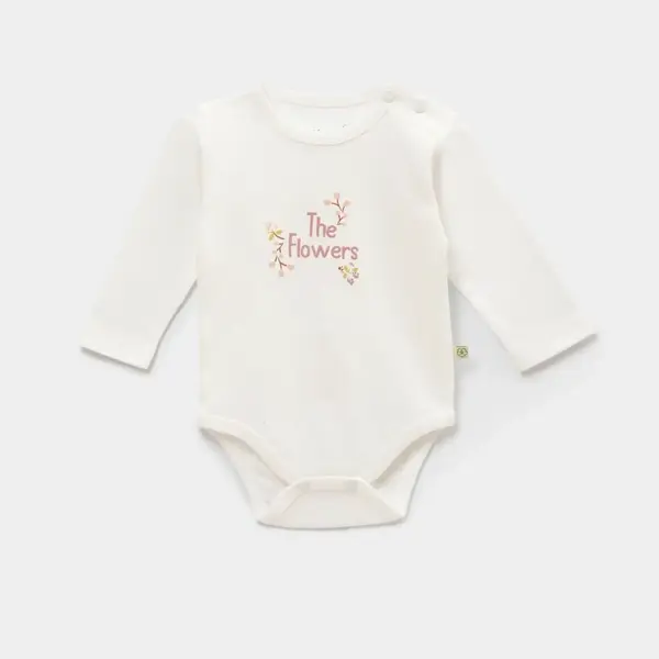 Bibaby Organik Body The Flowers Ekru - Pembe