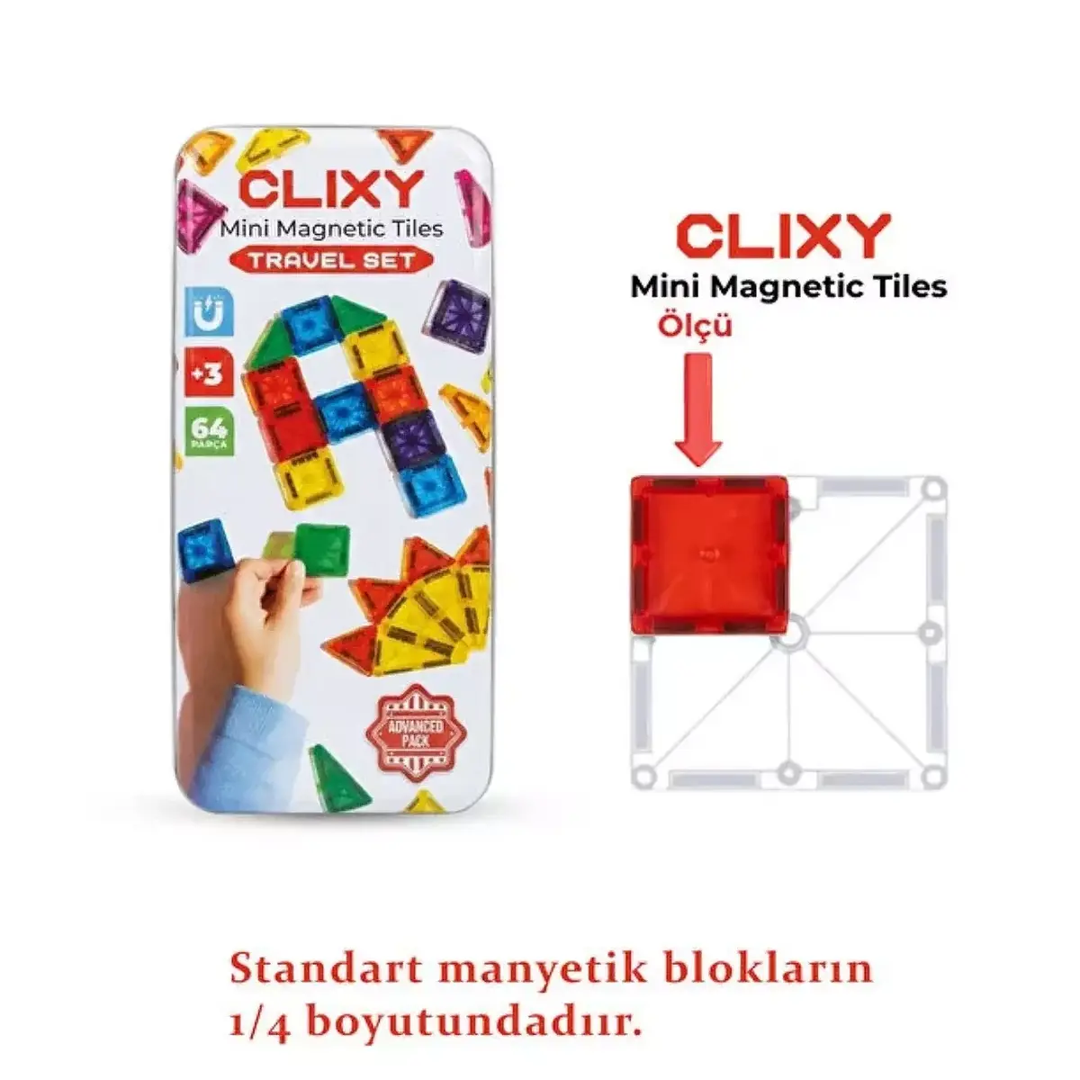 Clixy Advance Pack Mini Manyetik Bloklar Travel Set 64 Parça