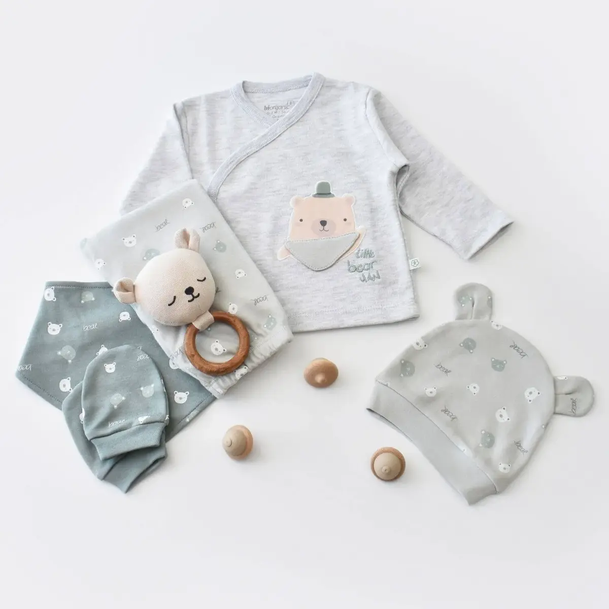 Bibaby Organik Hastane Çıkışı 5li Hug Me Bear Kar Melanj