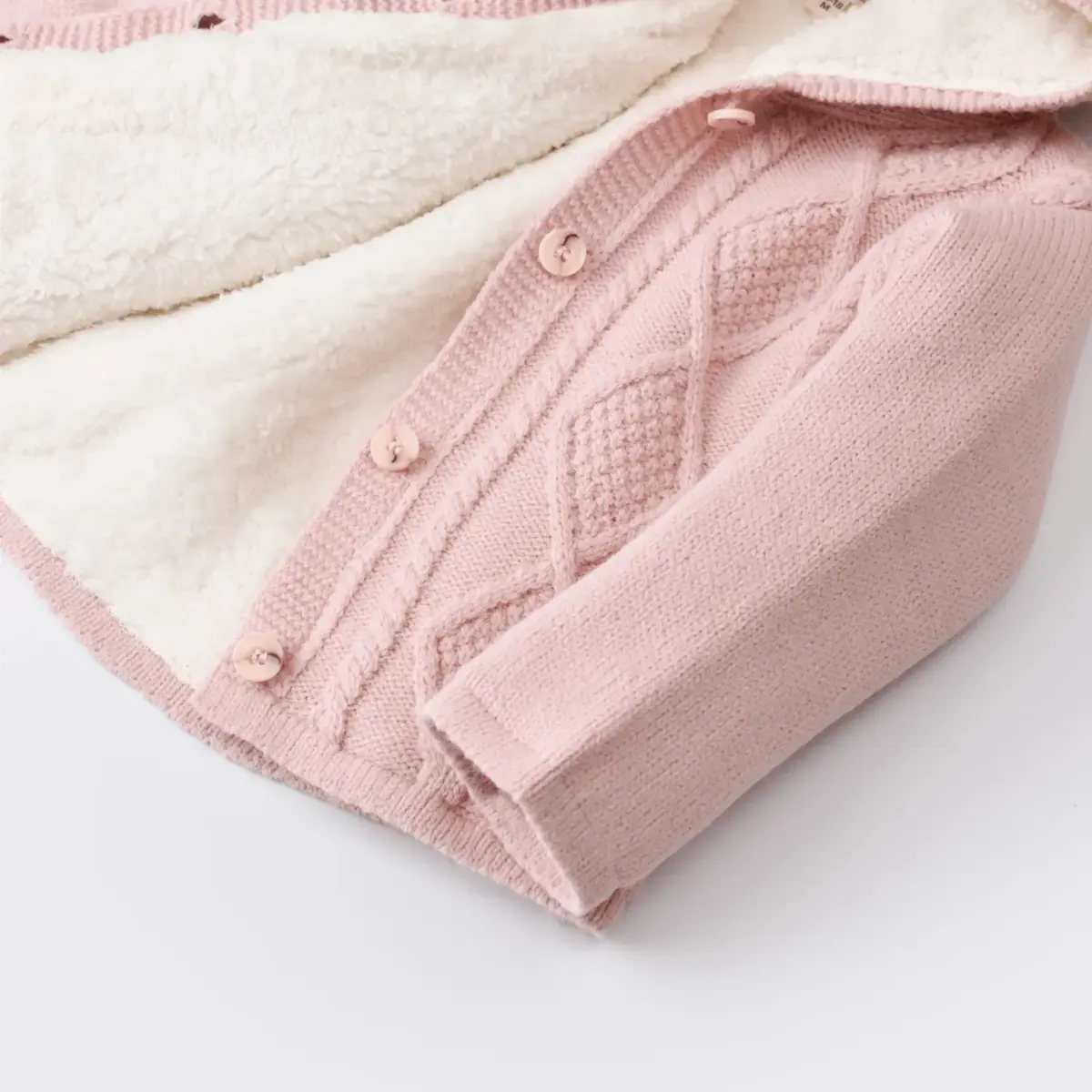 Bibaby Hırka Triko Desenli Welsoftlu Pembe