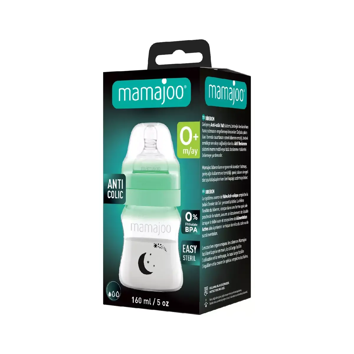 Mamajoo PP Biberon 160 ml & Gece ve Gündüz Biberon Emziği