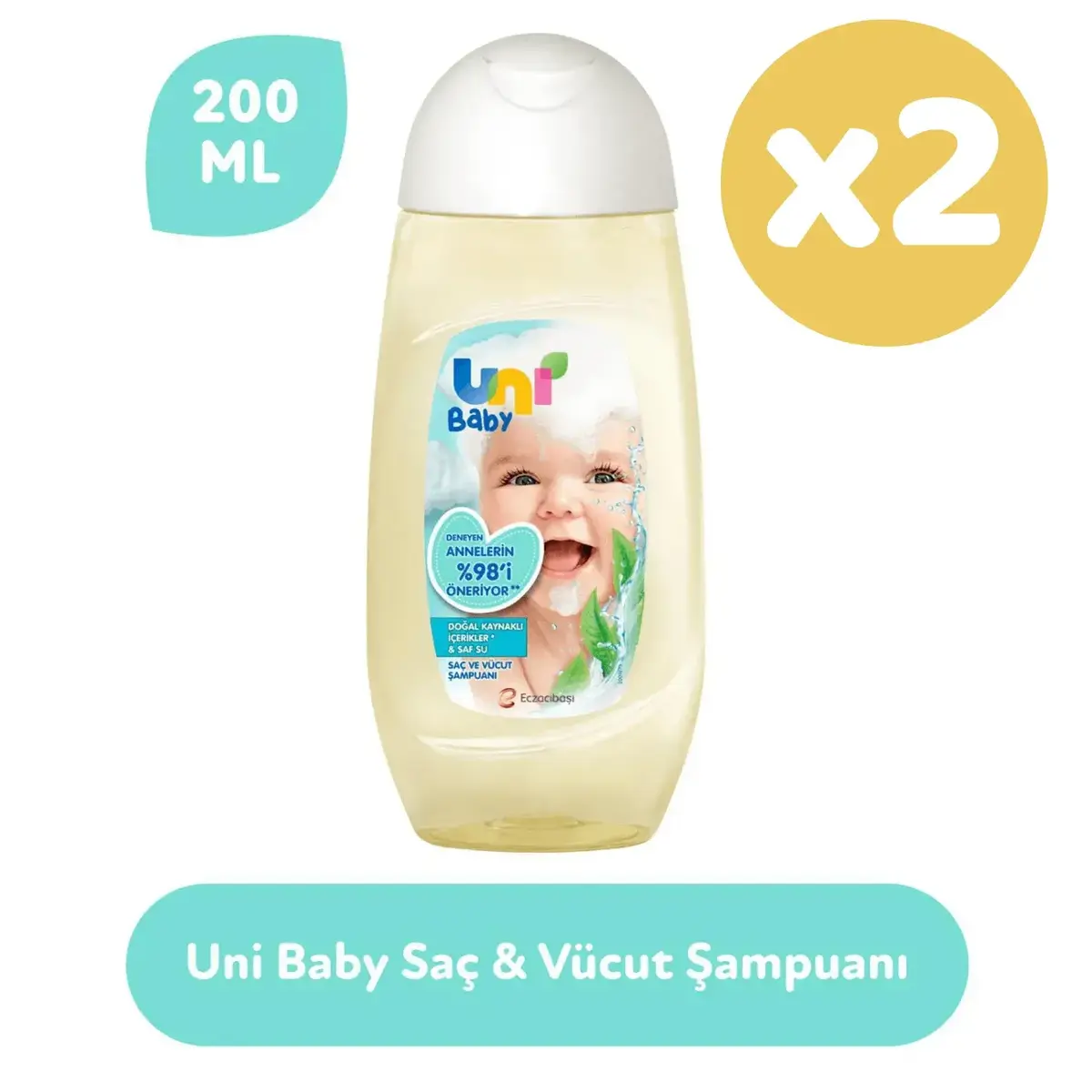 Uni Baby Saç ve Vücut Şampuanı 200 ml x2 