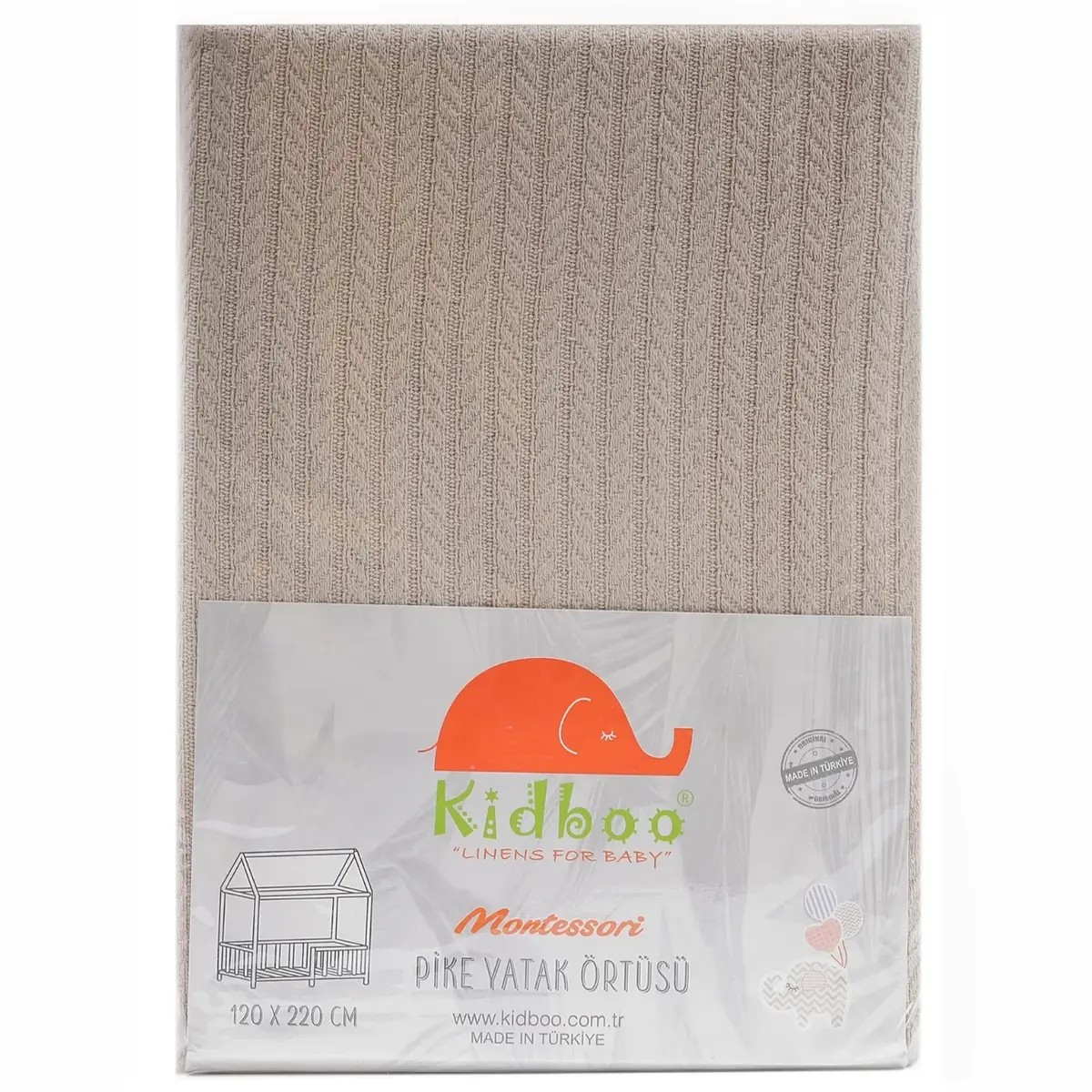 Kidboo Montesöri Pike Yatak Örtüsü Açık Kahve 120X220Cm