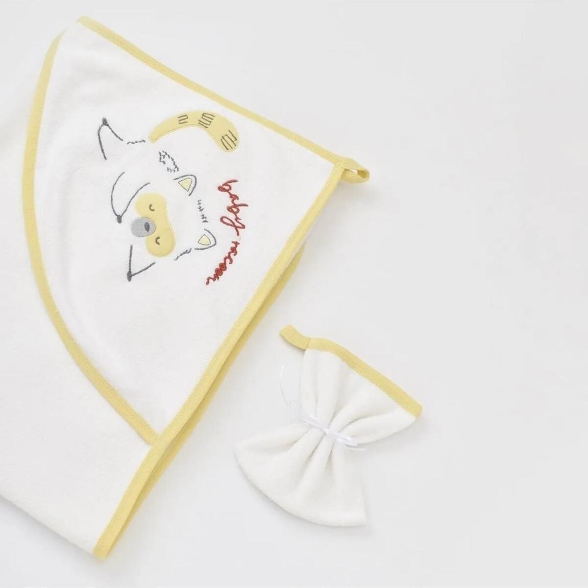 Bibaby Organik Havlu Örme Baby Racoon Vanilla Ice