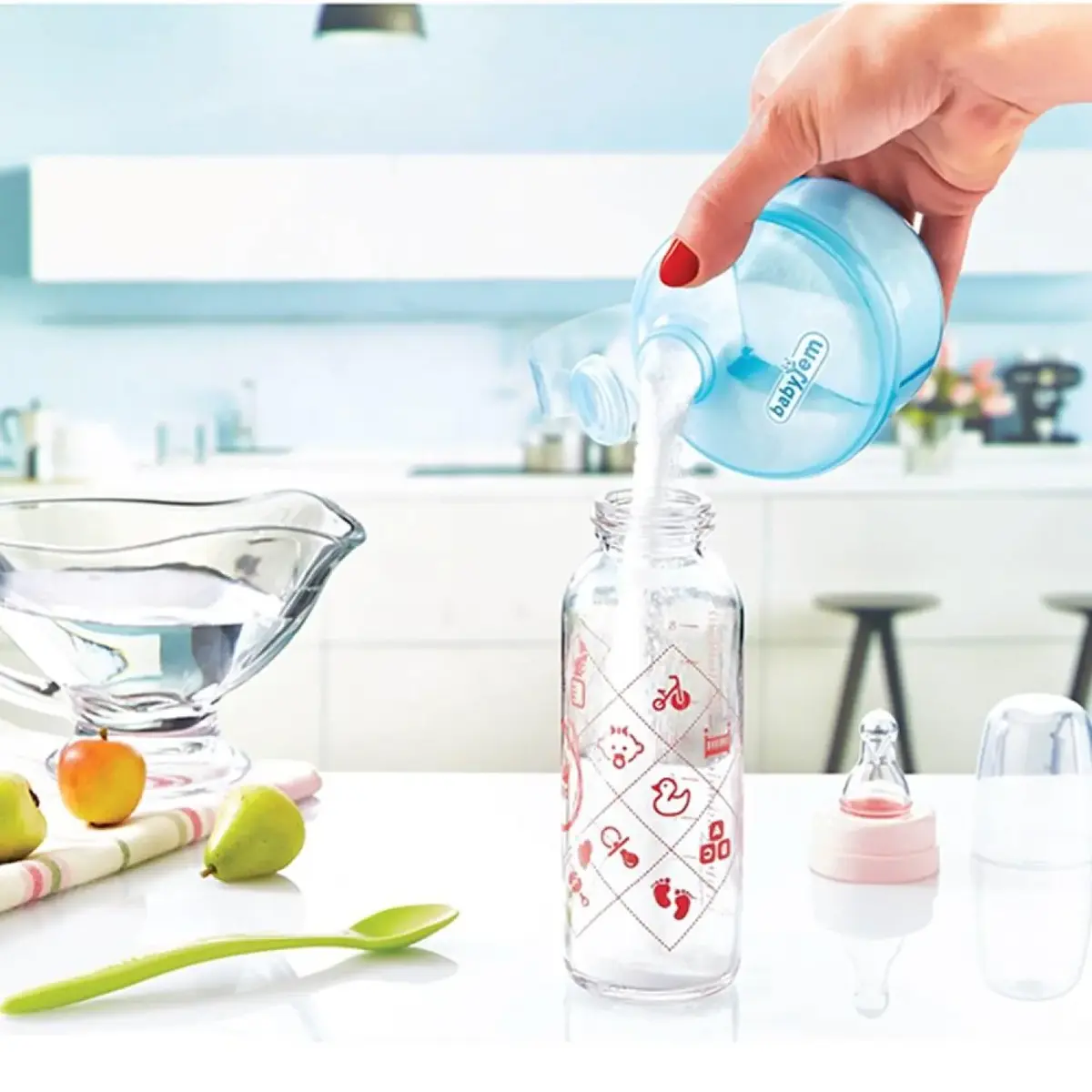 Babyjem Toz Mama Saklama Kabı Mavi