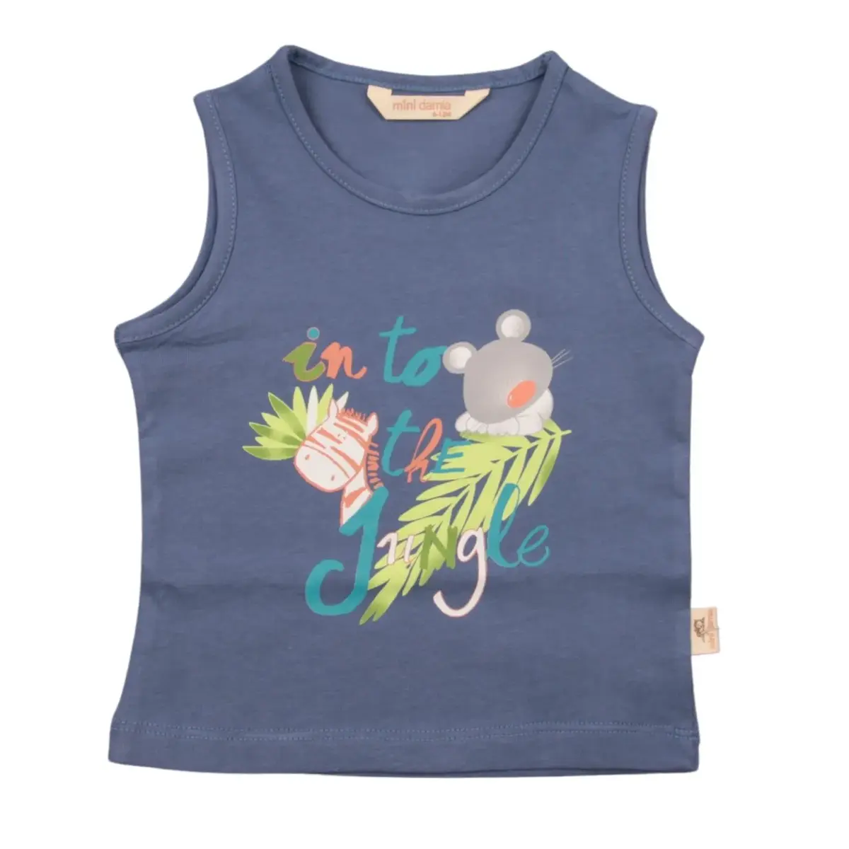 Mini Damla T-Shirt Kolsuz Jungle İndigo Mini Damla T-Shirt Kolsuz Jungle İndigo