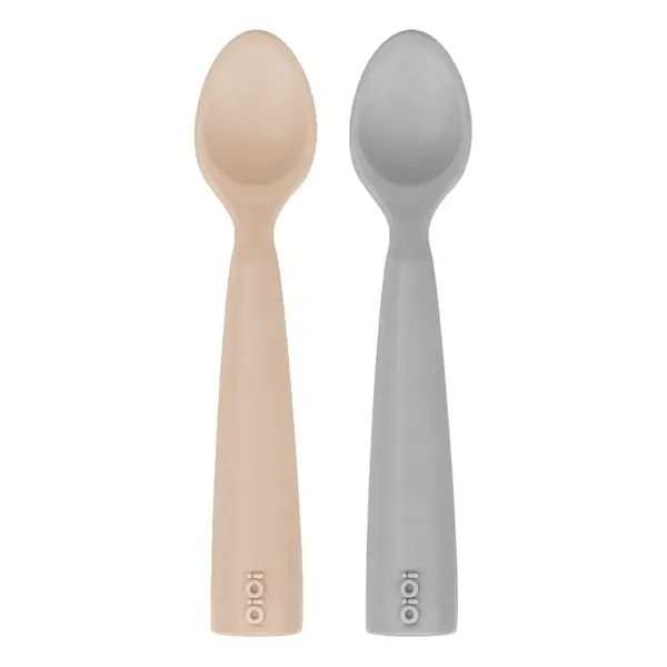 OiOi Nam Nam Kaşık 2li 6+ Ay Bubble Beige - Powder Grey