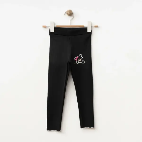 Winimo Tayt Fitilli Ayıcık Nakışlı Siyah