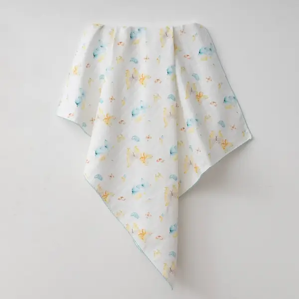 Baby Mammas Müslin Örtü Kelebek 80x90cm Mavi