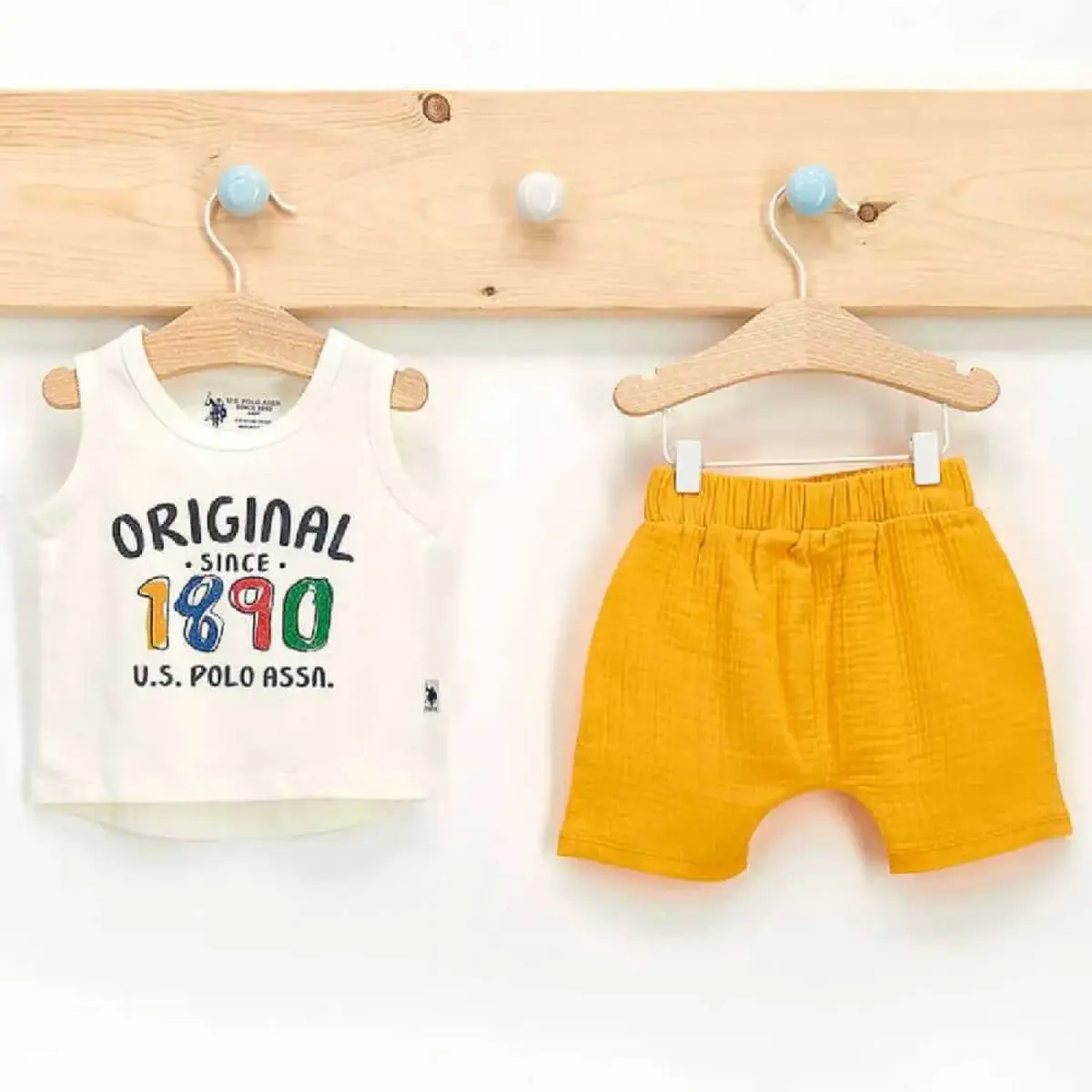 U.S. Polo 2li Takım Atlet Hardal