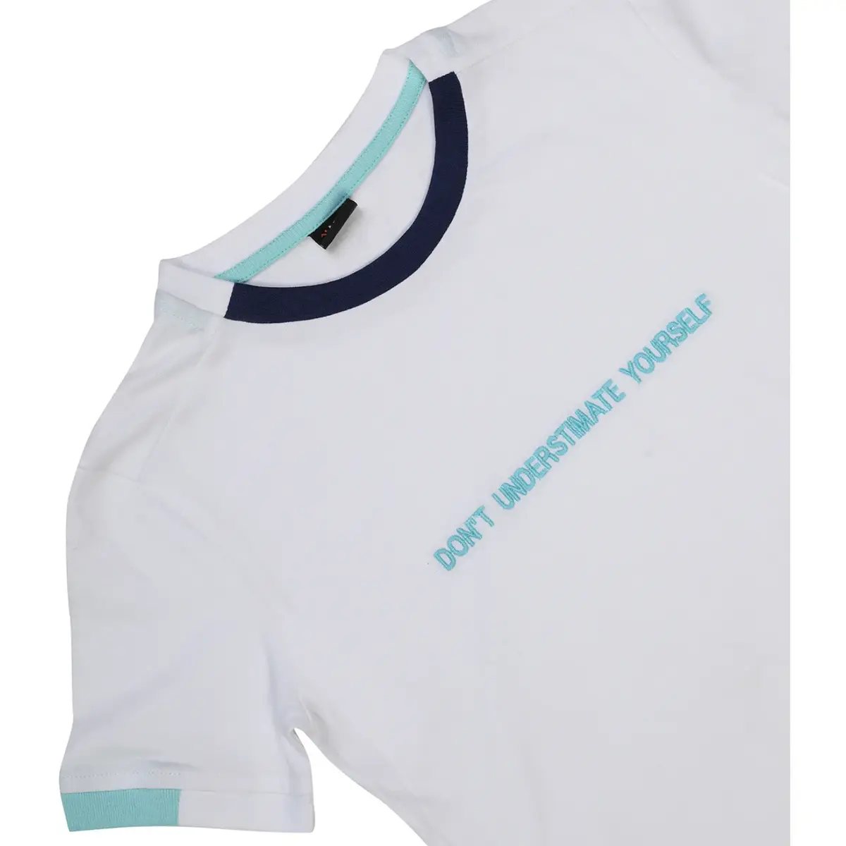 Hvc T-Shirt Dont Understimate Yourself Beyaz - Mavi