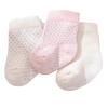 Bibaby Organik Çorap Soket 3lü Puanlı Pembe - Ekru