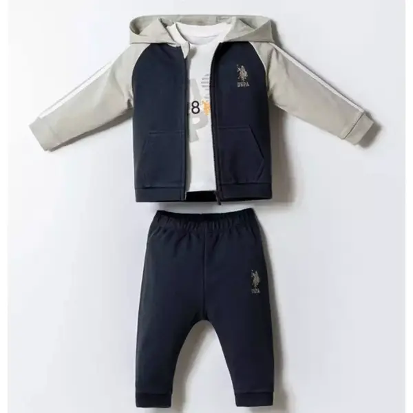 U.S. Polo 3lü Takım Füme