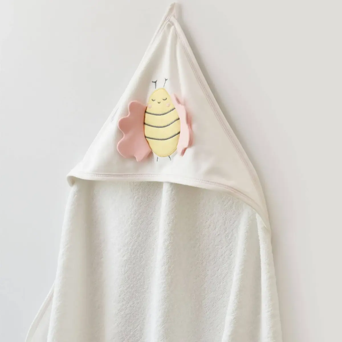 Bibaby Havlu Happy Bee Ekru - Pembe