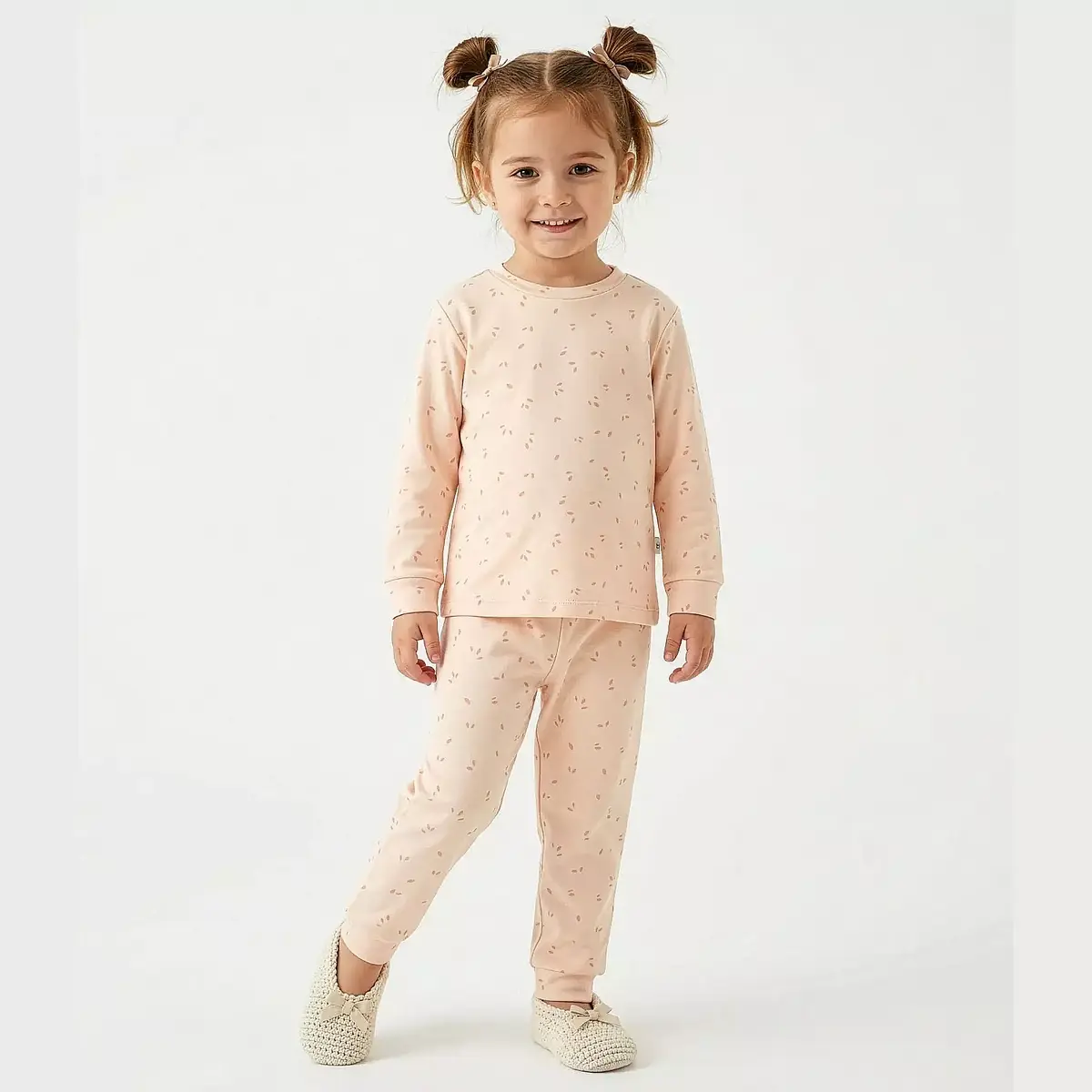 Ella Bonna Pijama Takımı Somon Yaprak