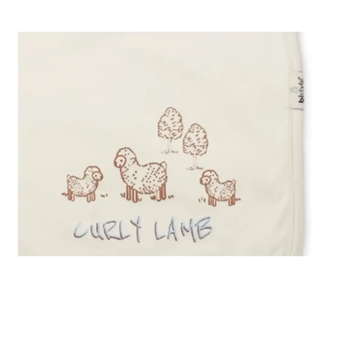 Bistyle Battaniye Penye Curly Lamb Bej - Mavi - Ekru