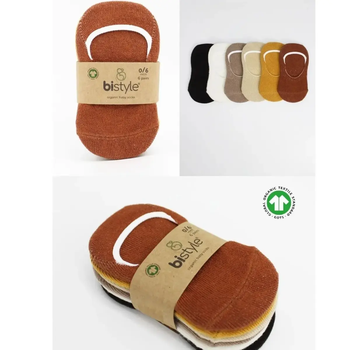 Bibaby Çorap Babet Silikonlu Bistyle 6lı Toprak