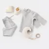 Bibaby Organik 2li Takım Nature In Waffle Gri Melanj