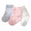 Bibaby Organik Çorap Soket 3lü Basic Pembe - Gri